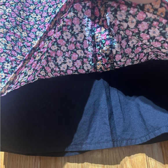 MANGO Women's Black & Pink Floral Print Mini A-Line Skirt Small - Picture 5 of 9